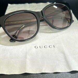 Gucci 58mm Gradient Black Round Sunglasses